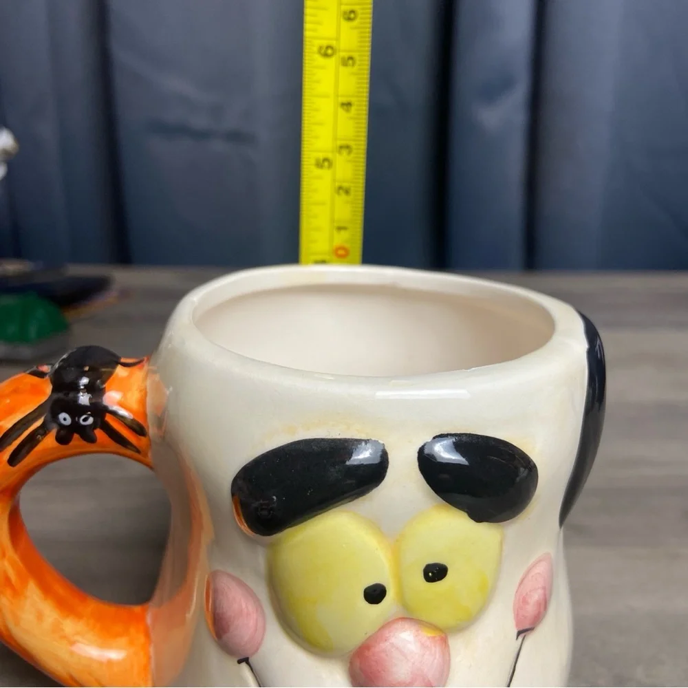 Royal Norfolk Vintage Halloween Ghost ceramic coffee mug,‎ With Black Spider